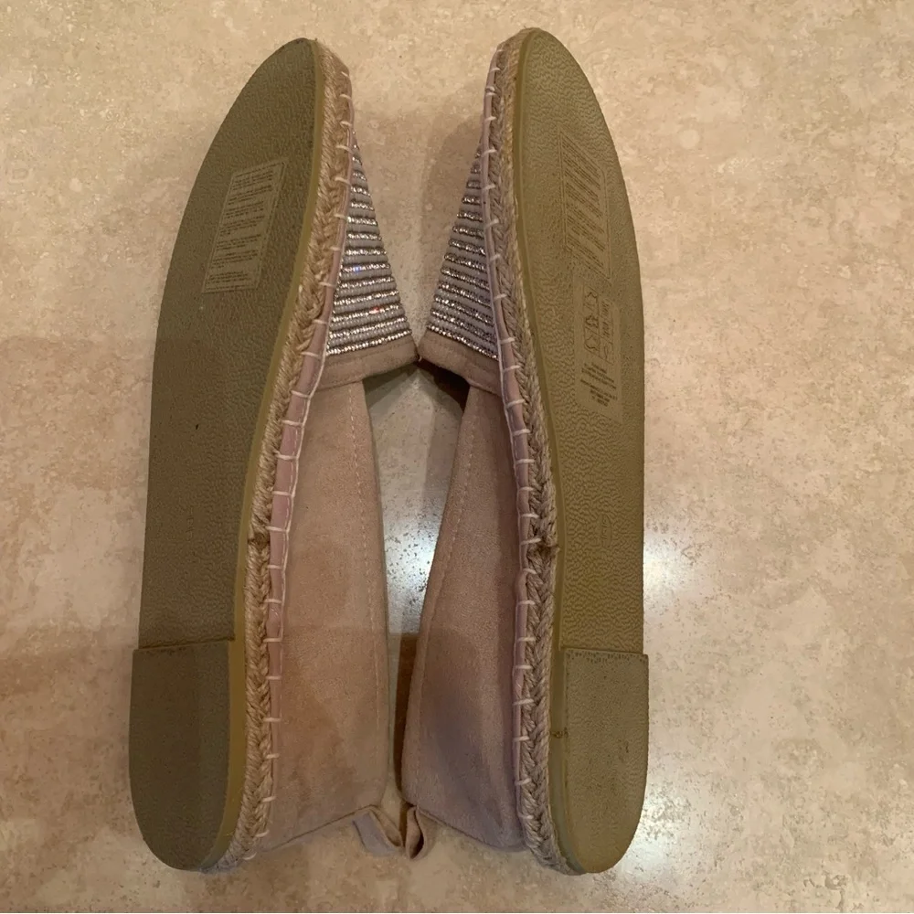 Primark. Pale pink espadrilles.‎ embellished/jeweled w/pearls and rhinest…